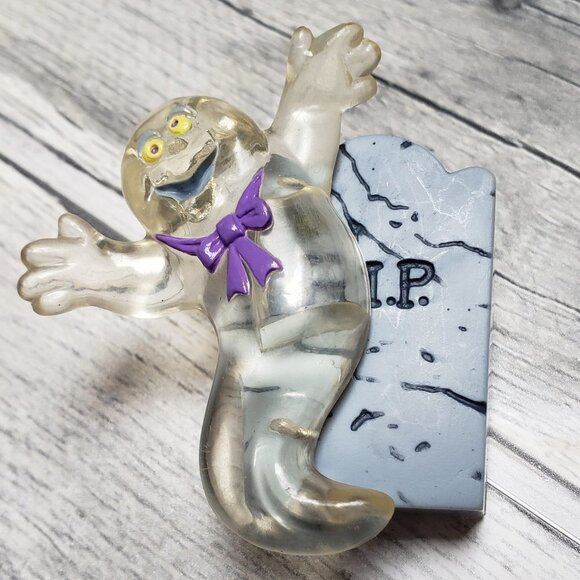 Vintage - Hallmark Light up Ghost and Gravestone Lapel Pin Halloween - Picture 1 of 4